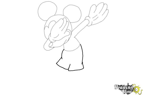 How to draw Mickey Mouse Dabbing - Step 11 How to draw Mickey Mouse Dabbing - Step 11