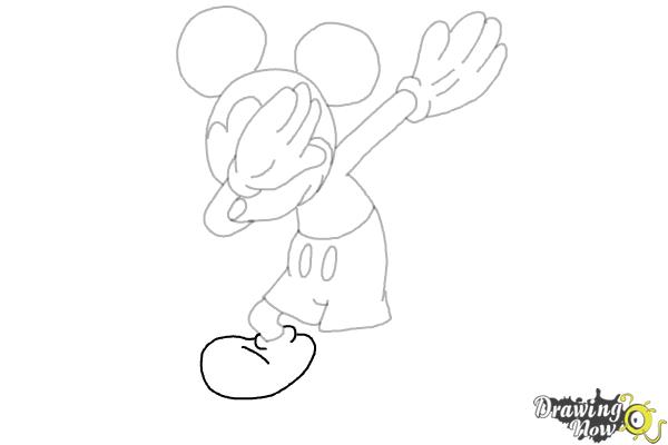 How to draw Mickey Mouse Dabbing - Step 13 How to draw Mickey Mouse Dabbing - Step 13