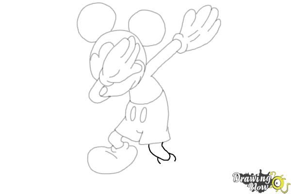 How to draw Mickey Mouse Dabbing - Step 14 How to draw Mickey Mouse Dabbing - Step 14