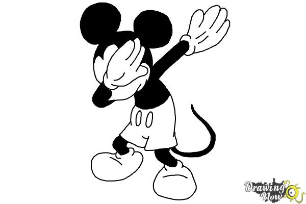 How to draw Mickey Mouse Dabbing - Step 16 How to draw Mickey Mouse Dabbing - Step 16