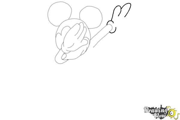 How to draw Mickey Mouse Dabbing - Step 8 How to draw Mickey Mouse Dabbing - Step 8