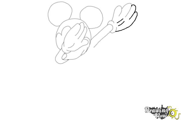 How to draw Mickey Mouse Dabbing - Step 9 How to draw Mickey Mouse Dabbing - Step 9