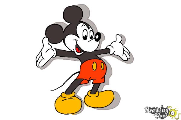 How to Draw Mickey Mouse Full Body - Step 10 How to Draw Mickey Mouse Full Body - Step 10