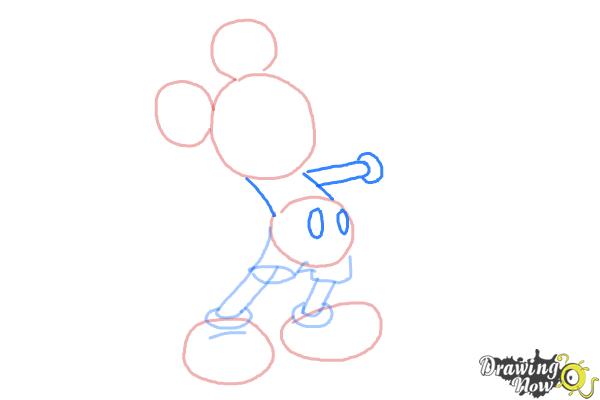 How to Draw Mickey Mouse Full Body - Step 4 How to Draw Mickey Mouse Full Body - Step 4