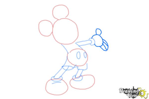 How to Draw Mickey Mouse Full Body - Step 5 How to Draw Mickey Mouse Full Body - Step 5
