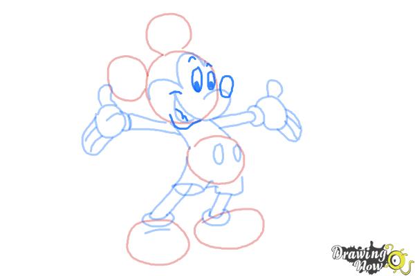 How to Draw Mickey Mouse Full Body - Step 8 How to Draw Mickey Mouse Full Body - Step 8