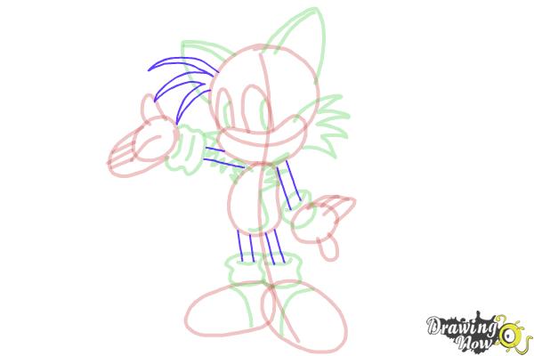 How to Draw Miles Prower, Tails from Sonic - Step 16 How to Draw Miles Prower, Tails from Sonic - Step 16