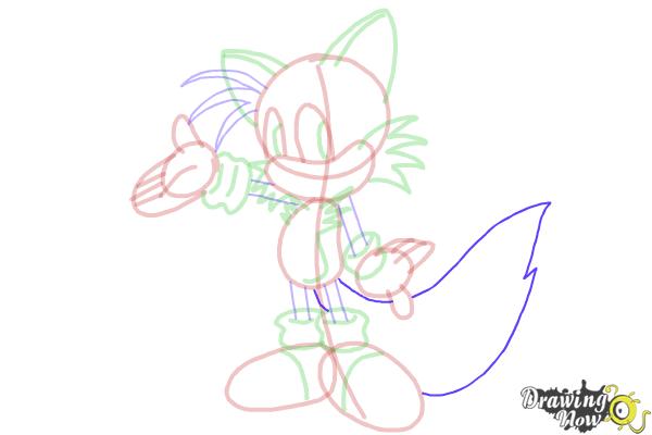 How to Draw Miles Prower, Tails from Sonic - Step 17 How to Draw Miles Prower, Tails from Sonic - Step 17