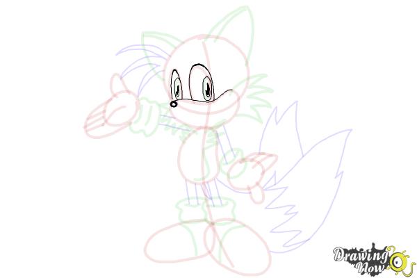 How to Draw Miles Prower, Tails from Sonic - Step 20 How to Draw Miles Prower, Tails from Sonic - Step 20