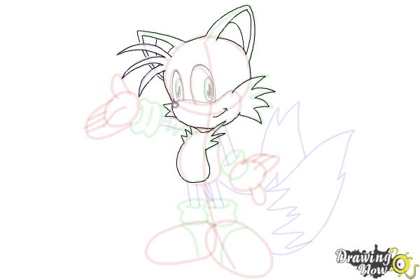 How to Draw Miles Prower, Tails from Sonic - Step 21 How to Draw Miles Prower, Tails from Sonic - Step 21