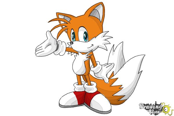 How to Draw Miles Prower, Tails from Sonic - Step 24 How to Draw Miles Prower, Tails from Sonic - Step 24