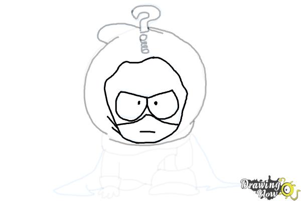 How to Draw Mysterion from South Park - Step 11 How to Draw Mysterion from South Park - Step 11