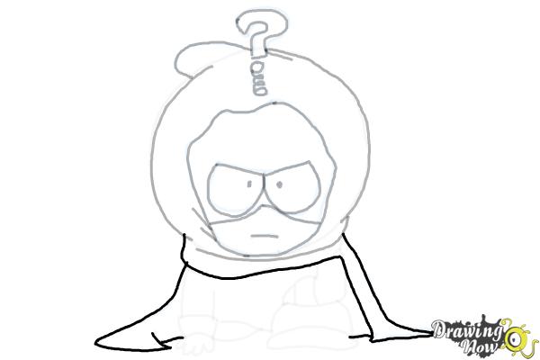 How to Draw Mysterion from South Park - Step 12 How to Draw Mysterion from South Park - Step 12