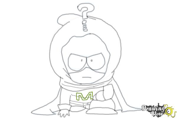 How to Draw Mysterion from South Park - Step 16 How to Draw Mysterion from South Park - Step 16