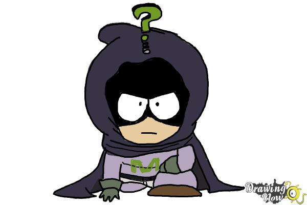 How to Draw Mysterion from South Park - Step 17 How to Draw Mysterion from South Park - Step 17