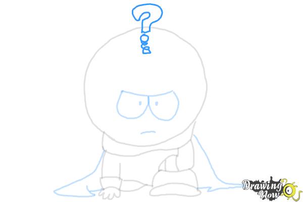 How to Draw Mysterion from South Park - Step 8 How to Draw Mysterion from South Park - Step 8