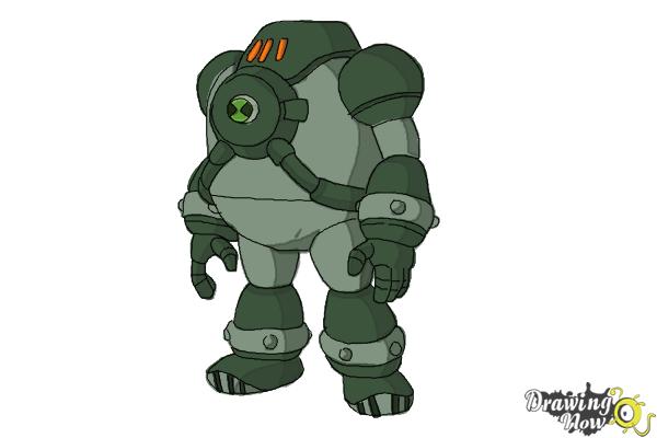 How to Draw Nrg from Ben 10 - Step 10 How to Draw Nrg from Ben 10 - Step 10