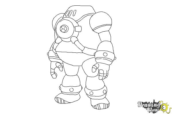 How to Draw Nrg from Ben 10 - Step 9 How to Draw Nrg from Ben 10 - Step 9