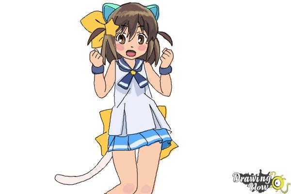 How to Draw Nyaa-Tan from Etotama - Step 10
