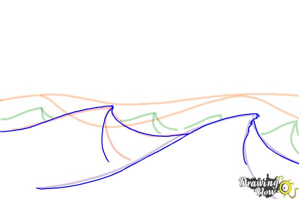 How to Draw Ocean Waves - Step 7 How to Draw Ocean Waves - Step 7