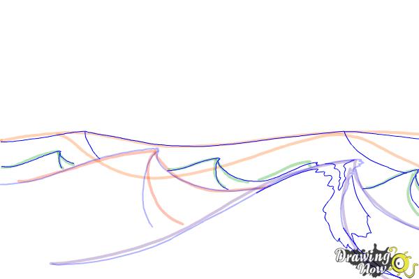 How to Draw Ocean Waves - Step 8 How to Draw Ocean Waves - Step 8