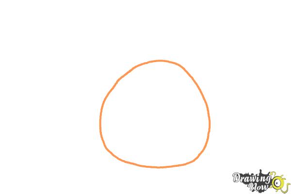 How to Draw Orange Angry Bird - Step 1 How to Draw Orange Angry Bird - Step 1
