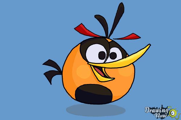 How to Draw Orange Angry Bird - Step 10 How to Draw Orange Angry Bird - Step 10