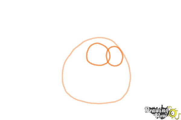 How to Draw Orange Angry Bird - Step 2 How to Draw Orange Angry Bird - Step 2