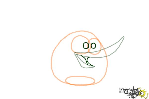 How to Draw Orange Angry Bird - Step 5 How to Draw Orange Angry Bird - Step 5