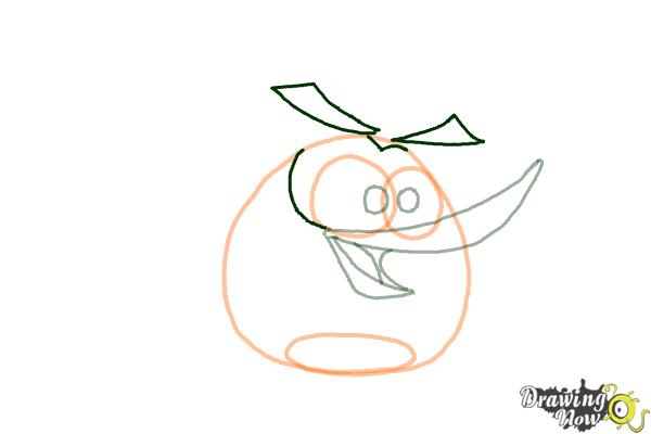 How to Draw Orange Angry Bird - Step 6 How to Draw Orange Angry Bird - Step 6