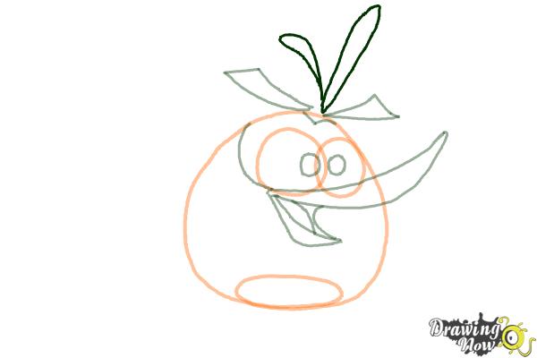 How to Draw Orange Angry Bird - Step 7 How to Draw Orange Angry Bird - Step 7
