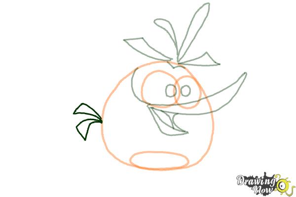 How to Draw Orange Angry Bird - Step 8 How to Draw Orange Angry Bird - Step 8