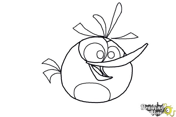 How to Draw Orange Angry Bird - Step 9 How to Draw Orange Angry Bird - Step 9