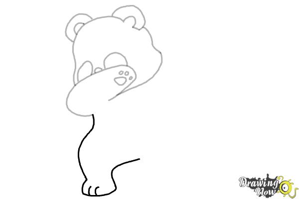 How to Draw Panda Dabbing - Step 6 How to Draw Panda Dabbing - Step 6