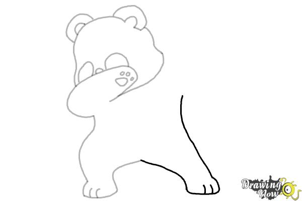 How to Draw Panda Dabbing - Step 7 How to Draw Panda Dabbing - Step 7