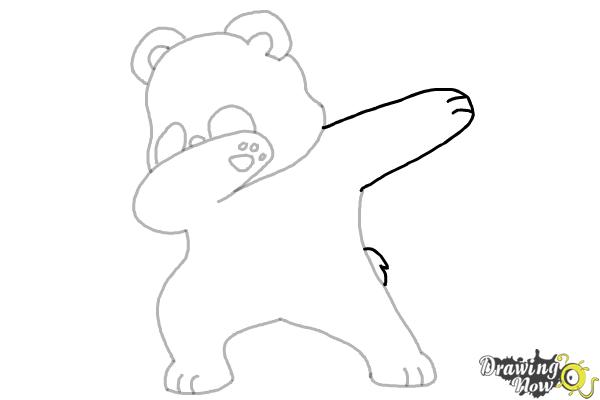 How to Draw Panda Dabbing - Step 8 How to Draw Panda Dabbing - Step 8