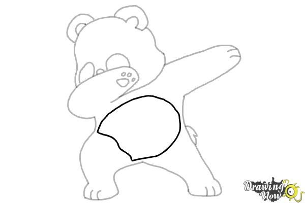 How to Draw Panda Dabbing - Step 9 How to Draw Panda Dabbing - Step 9
