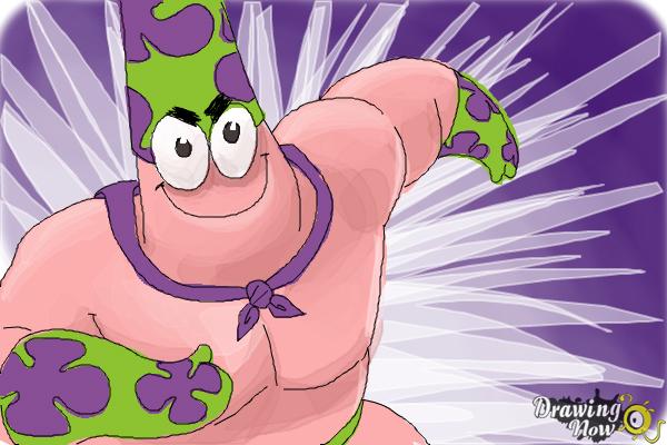 How to draw Patrick, Mr. Superawesomeness from SpongeBob: Sponge Out of Water - Step 11 How to draw Patrick, Mr. Superawesomeness from SpongeBob: Sponge Out of Water - Step 11