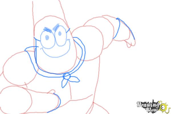 How to draw Patrick, Mr. Superawesomeness from SpongeBob: Sponge Out of Water - Step 7 How to draw Patrick, Mr. Superawesomeness from SpongeBob: Sponge Out of Water - Step 7