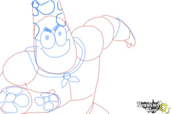 How to draw Patrick, Mr. Superawesomeness from SpongeBob: Sponge Out of Water - Step 9 How to draw Patrick, Mr. Superawesomeness from SpongeBob: Sponge Out of Water - Step 9