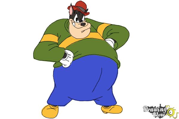 How to Draw Pete, Disney Villain - Step 11 How to Draw Pete, Disney Villain - Step 11