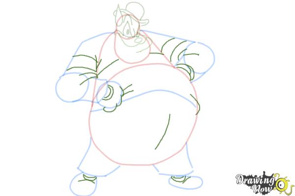 How to Draw Pete, Disney Villain - Step 9 How to Draw Pete, Disney Villain - Step 9