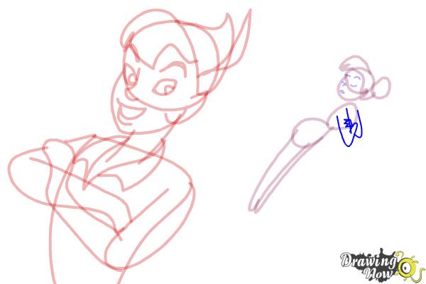How to Draw Peter Pan And Tinkerbell - Step 10 How to Draw Peter Pan And Tinkerbell - Step 10