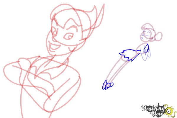 How to Draw Peter Pan And Tinkerbell - Step 11 How to Draw Peter Pan And Tinkerbell - Step 11