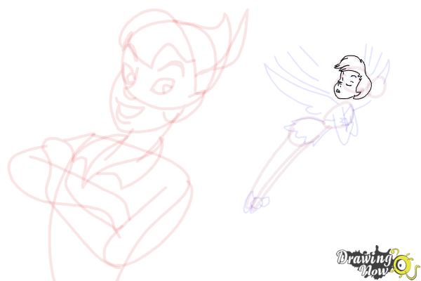 How to Draw Peter Pan And Tinkerbell - Step 13 How to Draw Peter Pan And Tinkerbell - Step 13