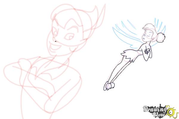 How to Draw Peter Pan And Tinkerbell - Step 14 How to Draw Peter Pan And Tinkerbell - Step 14