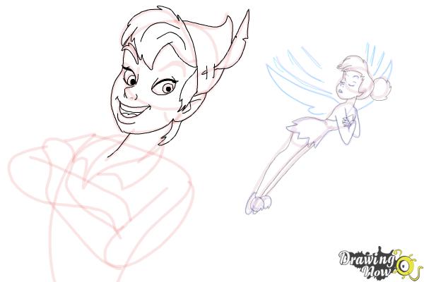 How to Draw Peter Pan And Tinkerbell - Step 15 How to Draw Peter Pan And Tinkerbell - Step 15