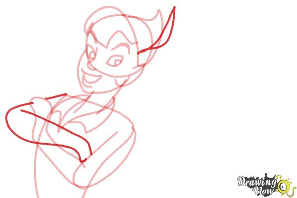 How to Draw Peter Pan And Tinkerbell - Step 6 How to Draw Peter Pan And Tinkerbell - Step 6