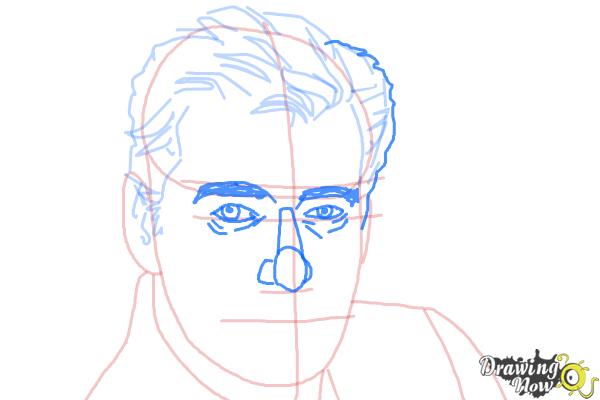 How to Draw Pierce Brosnan - Step 5 How to Draw Pierce Brosnan - Step 5