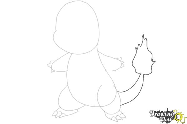 How to Draw Pokemon Charmander - Step 4 How to Draw Pokemon Charmander - Step 4